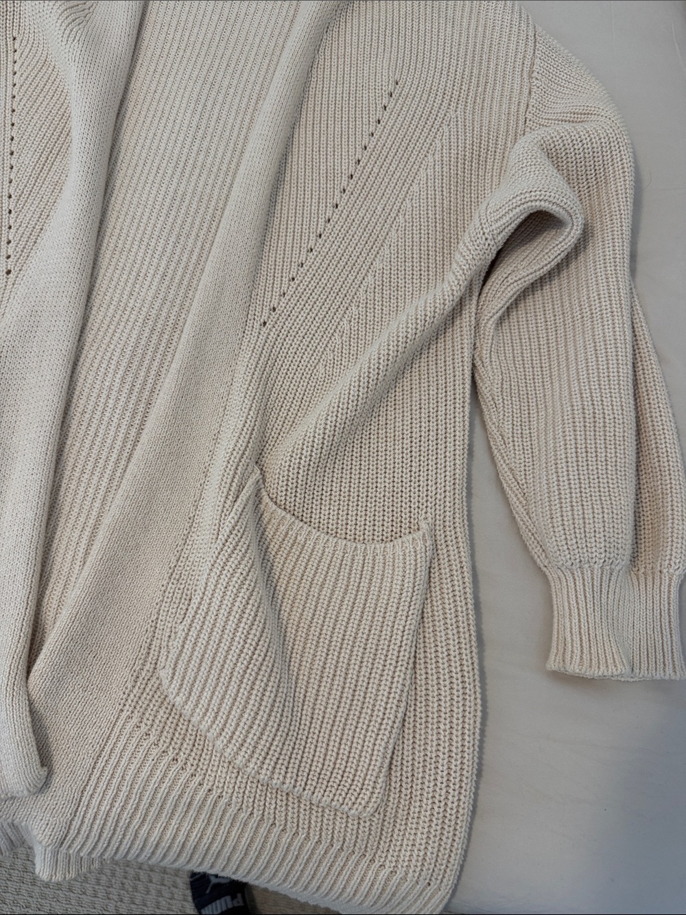 Universal Thread Open-Front Cream Knit Cardigan - Picture 3 of 4